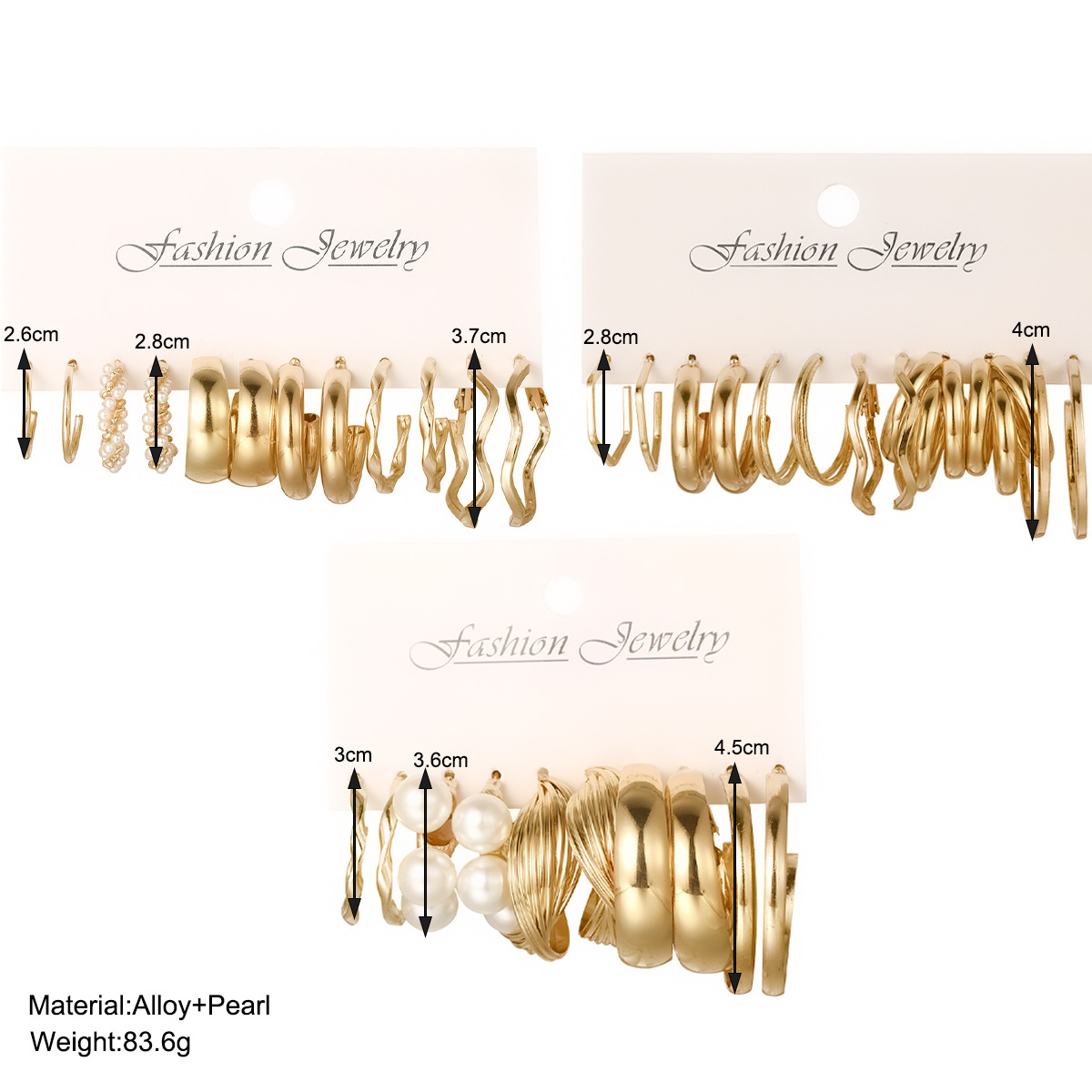 A new set of square geometric retro imitation pearl earrings from Europe and America, featuring creative and personalized metal ear rings details Picture