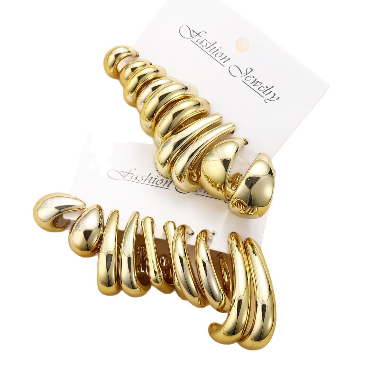 Cross-border best-selling accessory earring set for women, European and American fashion, commuting style, CCB geometric combination earrings wholesale Item Picture