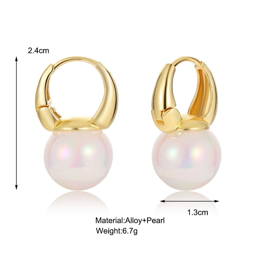 Mermaid Princess Pearl Stud earrings, ins stud earrings, simple and niche style, imitation pearl stud earrings, high-end feel, wholesale of earrings details Picture