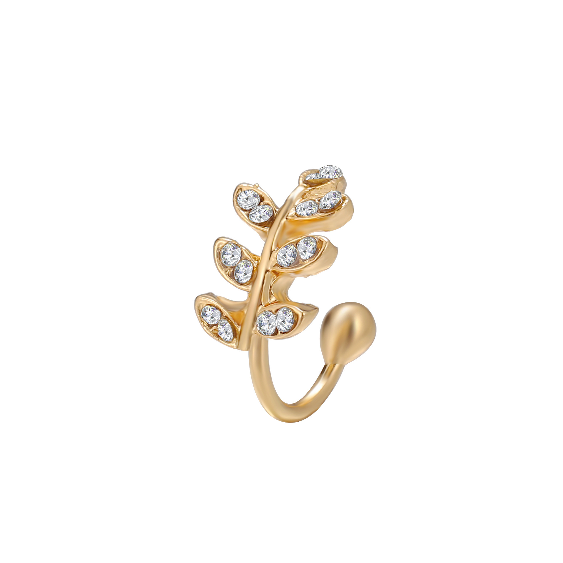 The popular point-drilled leaf ear bone clip in Europe and America, the no-ear hole ear clip, is a creative, simple and individual C-shaped cartilage clip Item Picture