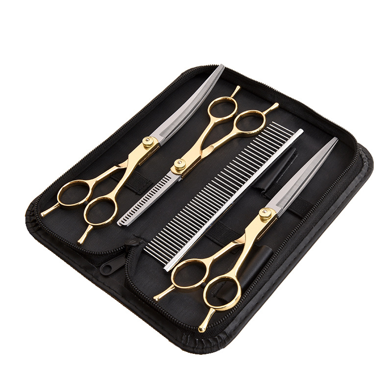 7-inch pet grooming scissors, dog hair trimming tool set, cat hair trimming scissors, dog hair bending scissors, Teddy Item Picture