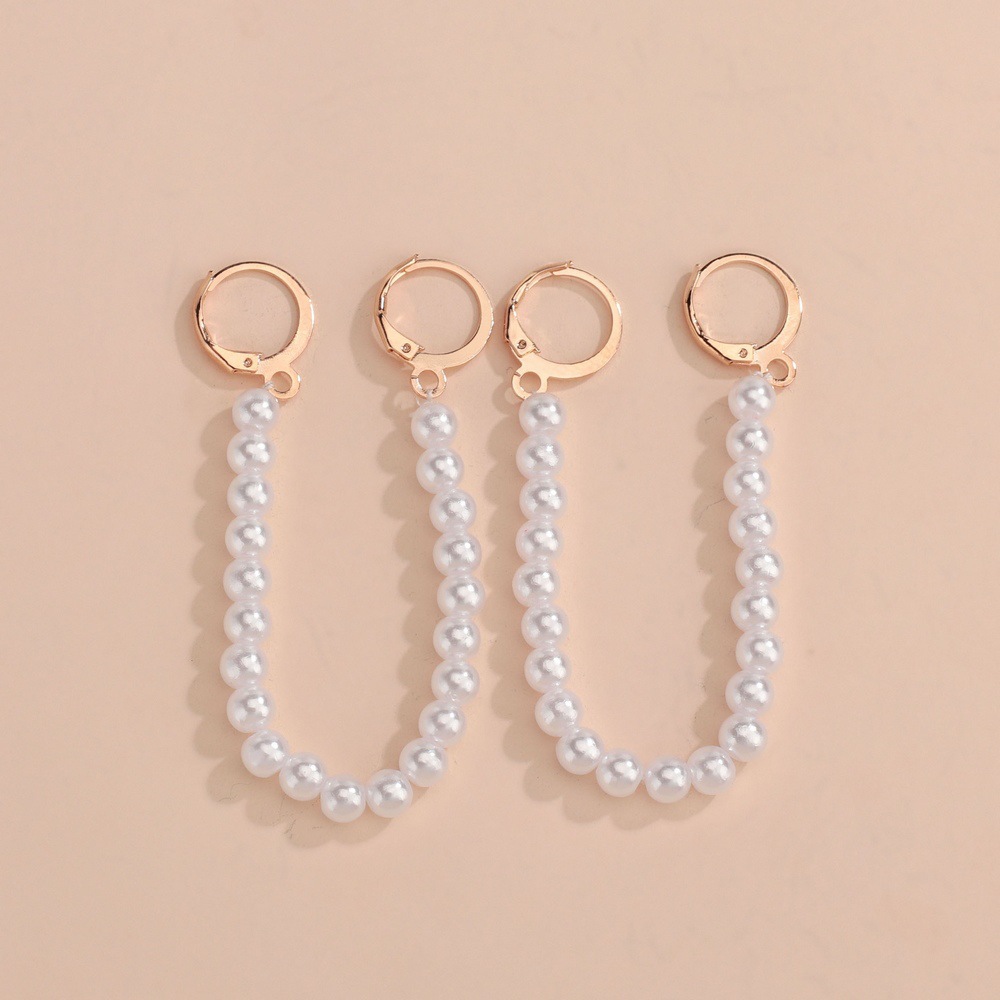 The fashionable and elegant pearl long ear clips are simple and individual earrings, suitable for women's commutes and vacations Specification drawing