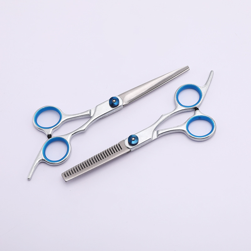 Factory wholesale hairdressing and hair styling scissors, split scissors, flat scissors, tooth scissors, bangs scissors, hairdressing scissors, hairdressing scissors Specification drawing