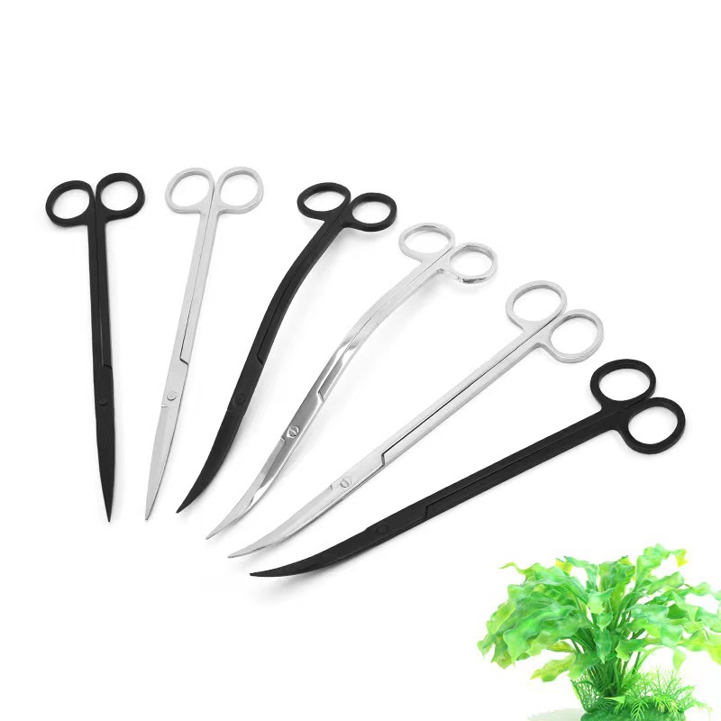 Aquatic plant pruning tools, scissors, tweezers, stainless steel aquarium tank cleaning, landscaping, sand scraper, algae scraper set Item Picture