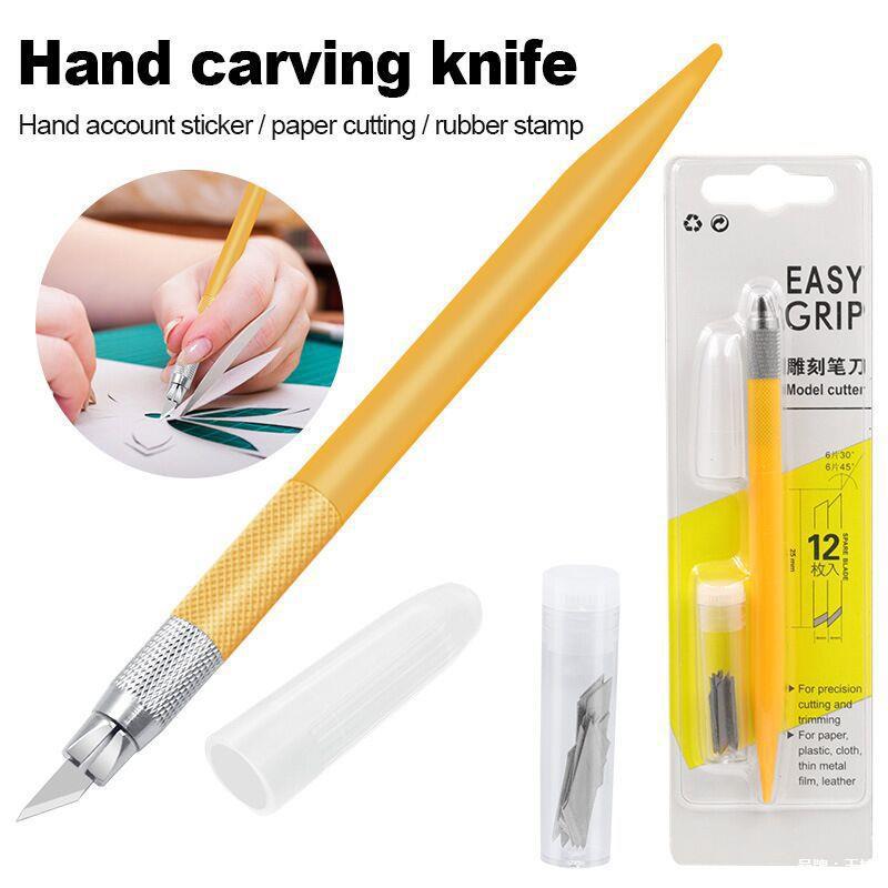 Rubber stamp, paper-cutting engraving knife, carving knife, film application knife, art knife, DIY fruit engraving, colored engraving pen set Specification drawing