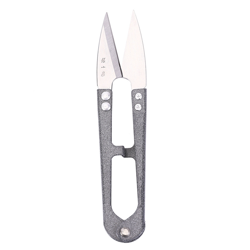 Zhang Xiaquan thread scissors in stock, household U-shaped small spring scissors, industrial tailor's pointed scissors, mini yarn scissors wholesale Specification drawing