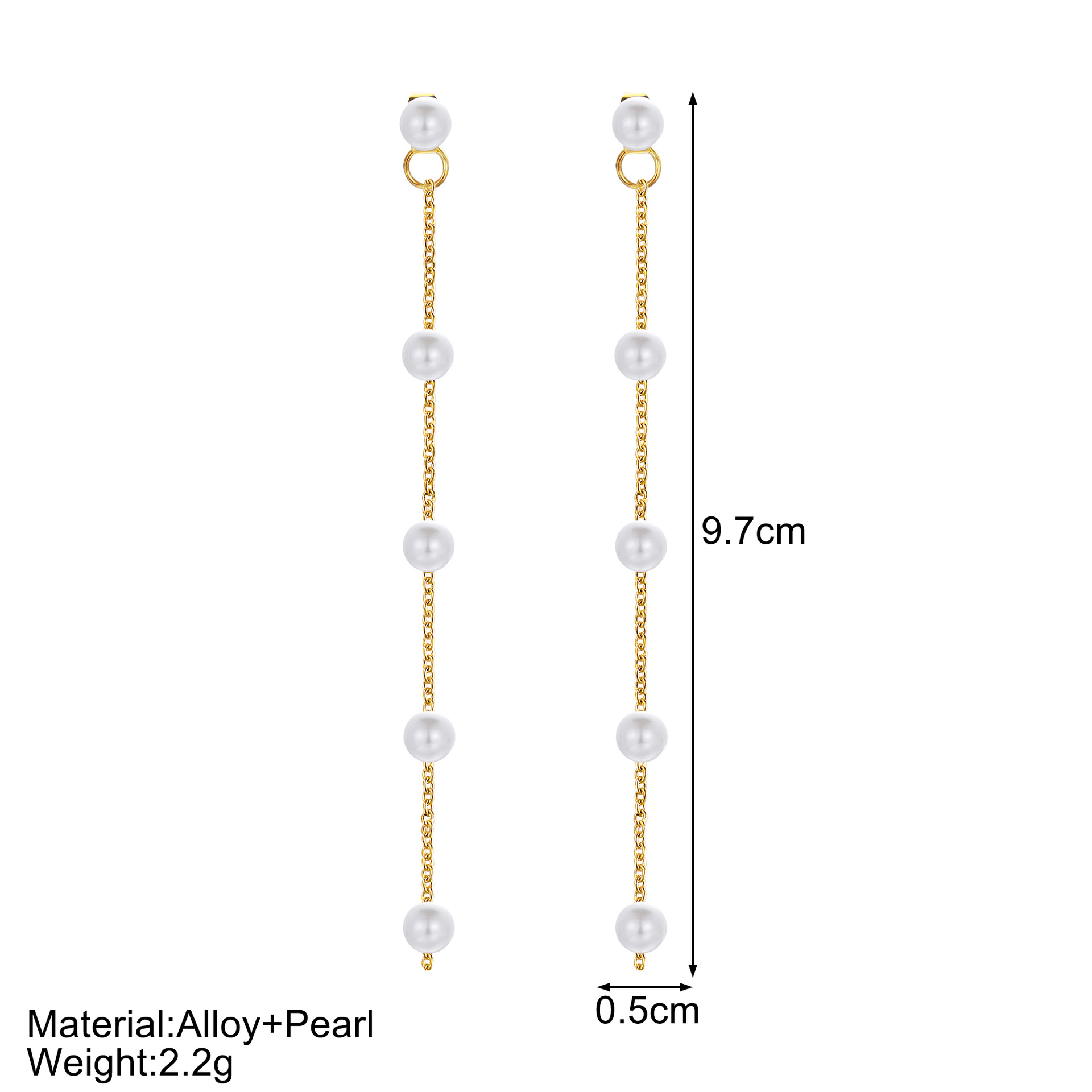 Pearl earrings cross-border new French retro imitation Pearl earrings, elegant long tassel earrings for women details Picture