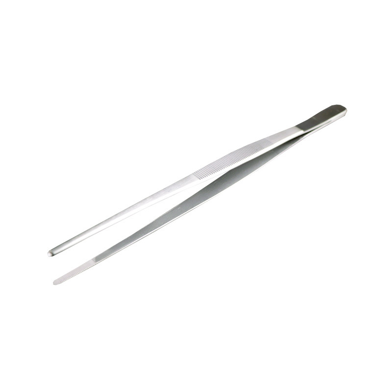 Stainless steel tweezers with round heads and teeth, thickened and hardened dressing, 12/14/16/18/20/25 cm, beauty tweezers for medical use Item Picture