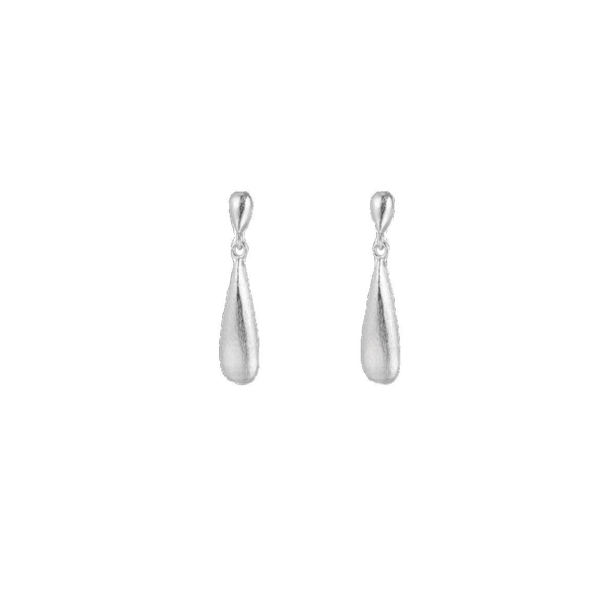 Retro matte silver teardrop-shaped earrings, a niche and high-end new Chinese-style earring, a light luxury and versatile accessory Item Picture
