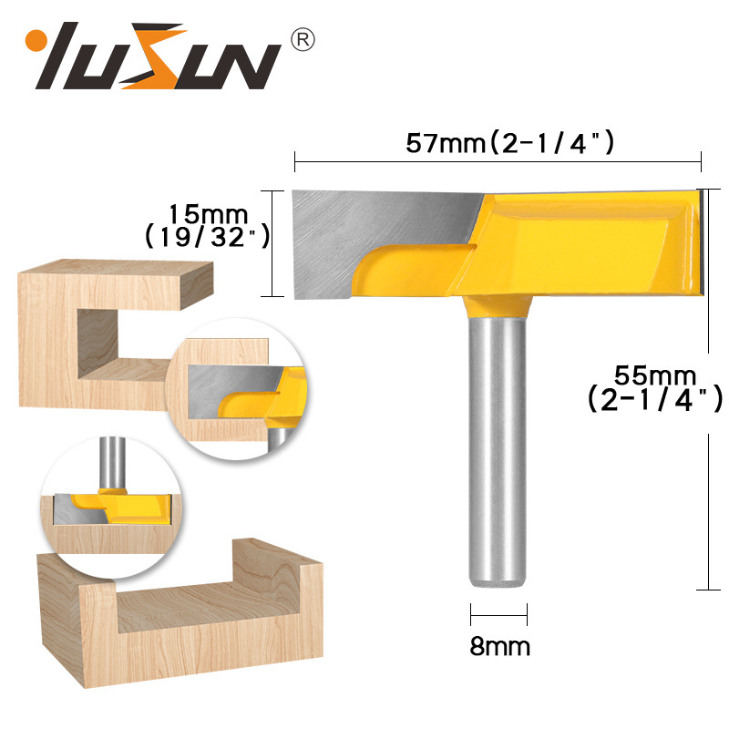 Yusheng clear bottom knife, woodworking milling cutter, large diameter 8 pieces, 1/2 pieces, Angle cutter, slotting cutter, bottom scraping cutter, flat bottom cutter details Picture