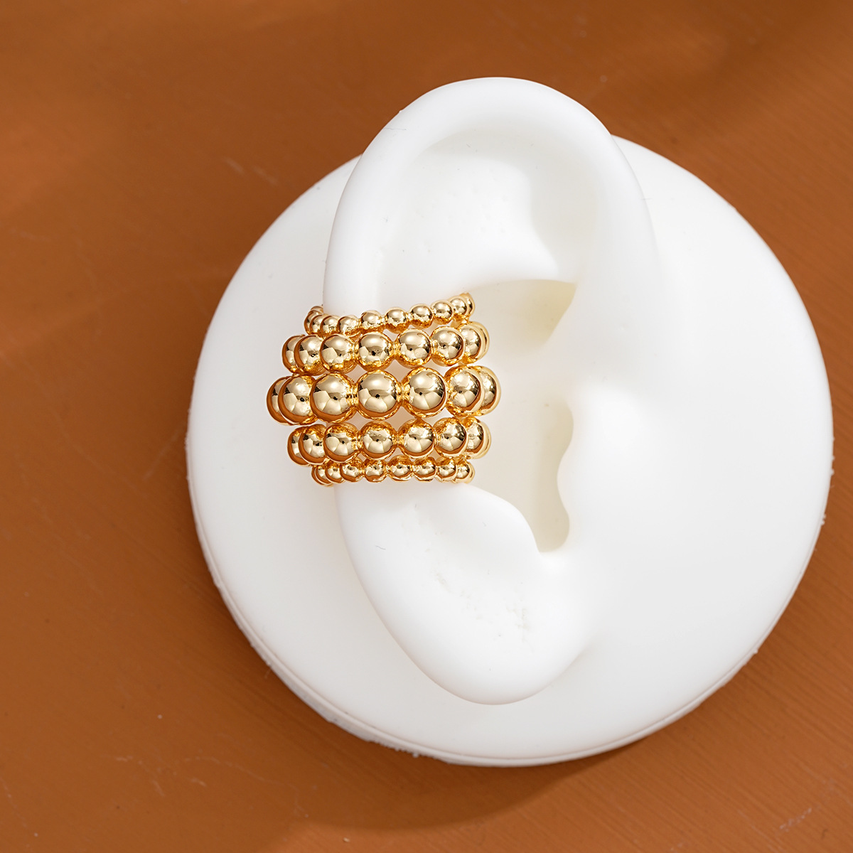 New cross-border fully managed personalized C-shaped semi-circular beading ear clips/A cold and elegant style bestseller boneless ear clips for women full figure
