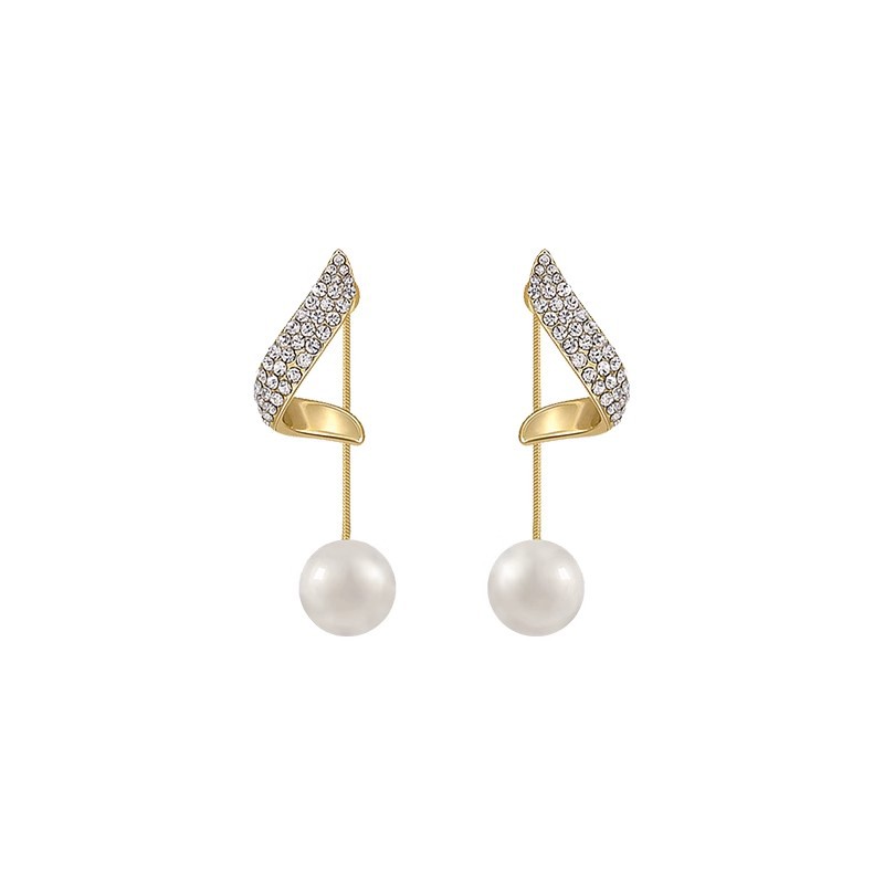 Korean-style pearl tassel fashionable stud earrings, a unique design for women, a pair of light luxury earrings with a high-end feel Item Picture