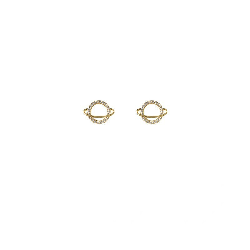 925 Silver Needle Minimalist Planet Earrings, a new style of high-end, niche design earrings and elegant earrings for women Item Picture