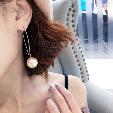 Korean style simple and versatile accessories, imitation pearl earrings, ear rings, pendants, popular earrings, long and elegant stud earrings for women Specification drawing