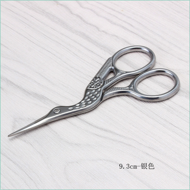Stainless steel gold-plated crane type yarn scissors, tea ceremony tea bag scissors, cross-stitch hand-cut sewing head scissors undefined