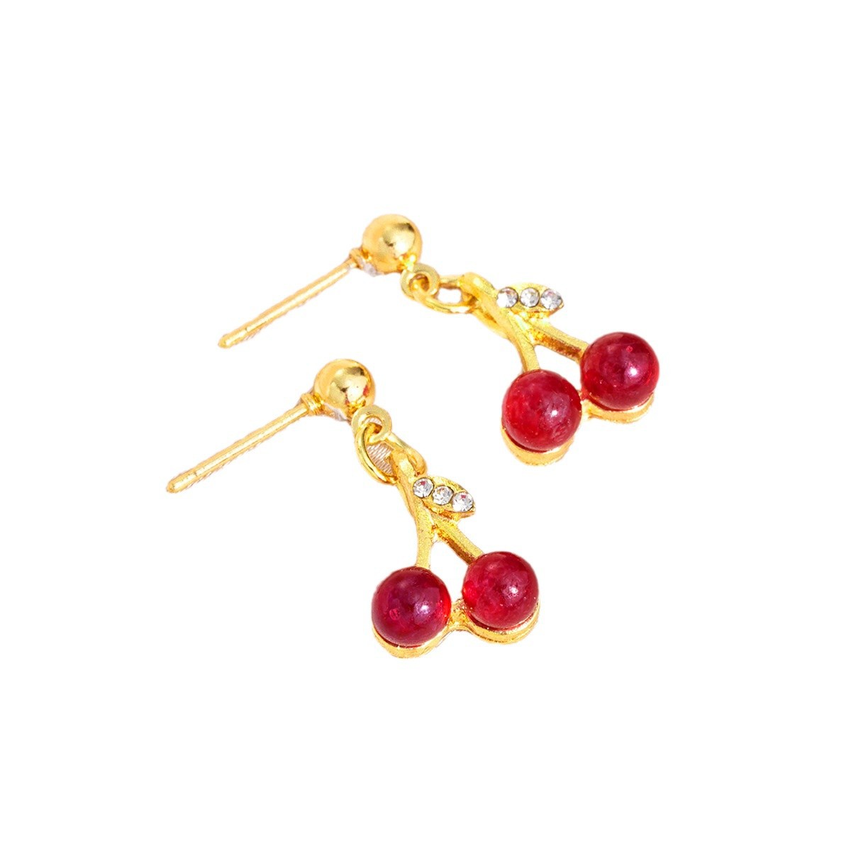 New cross-border niche and fresh red cherry earrings with a high-end and cute design. Wholesale of festive women's earrings for autumn and winter Item Picture