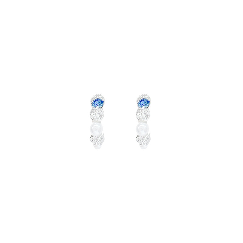 Korean-style zirconium pearl earrings, a unique and stylish female bestseller, stud earrings with a light luxury, niche and high-end feel Item Picture