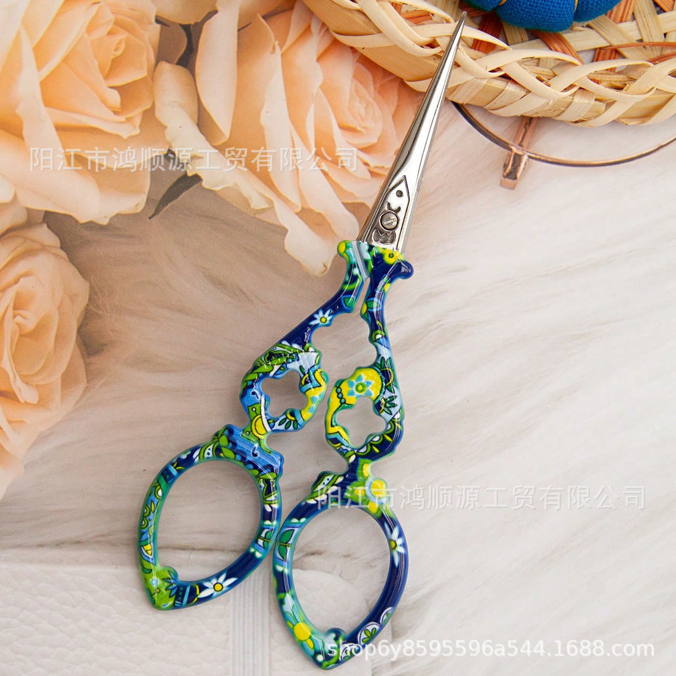 Stainless steel scissors, Double Happiness tea bag, national trend retro convenient gourd scissors, handcrafted craftsmanship scissors undefined