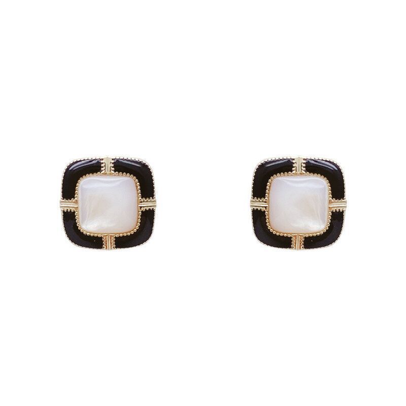 S925 Silver needle square versatile and elegant geometric earrings and earrings for women, new trendy and simple Korean fashion stud earrings Item Picture