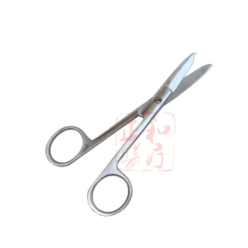 Medical 304 stainless steel scissors, surgical straight head, curved mouth, pointed round head surgical scissors, ophthalmic suture removal scissors, starting from one Item Picture