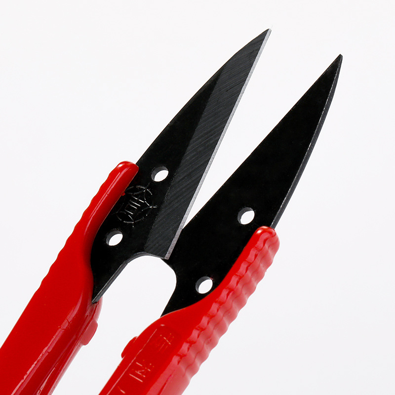 Daji Scissors, plastic handle yarn scissors, cross-stitch clothing thread end cutting and sewing U-shaped scissors, sewing small scissors DJ-107 Specification drawing