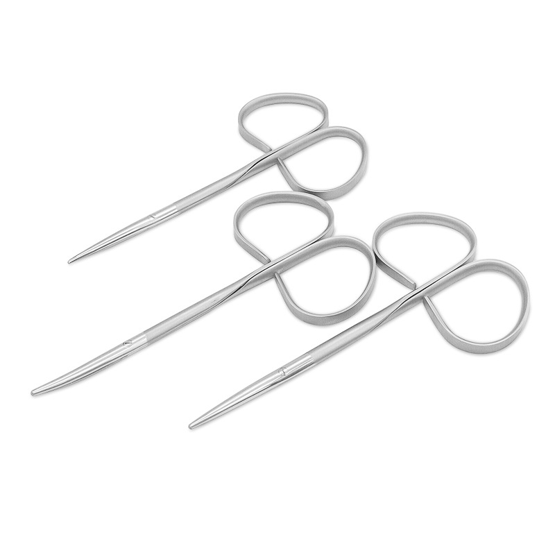 Twist-handle eye dissection shears, round blunt head separation shears, small blunt tissue shears, plastic and aesthetic double eyelid surgical instruments Item Picture