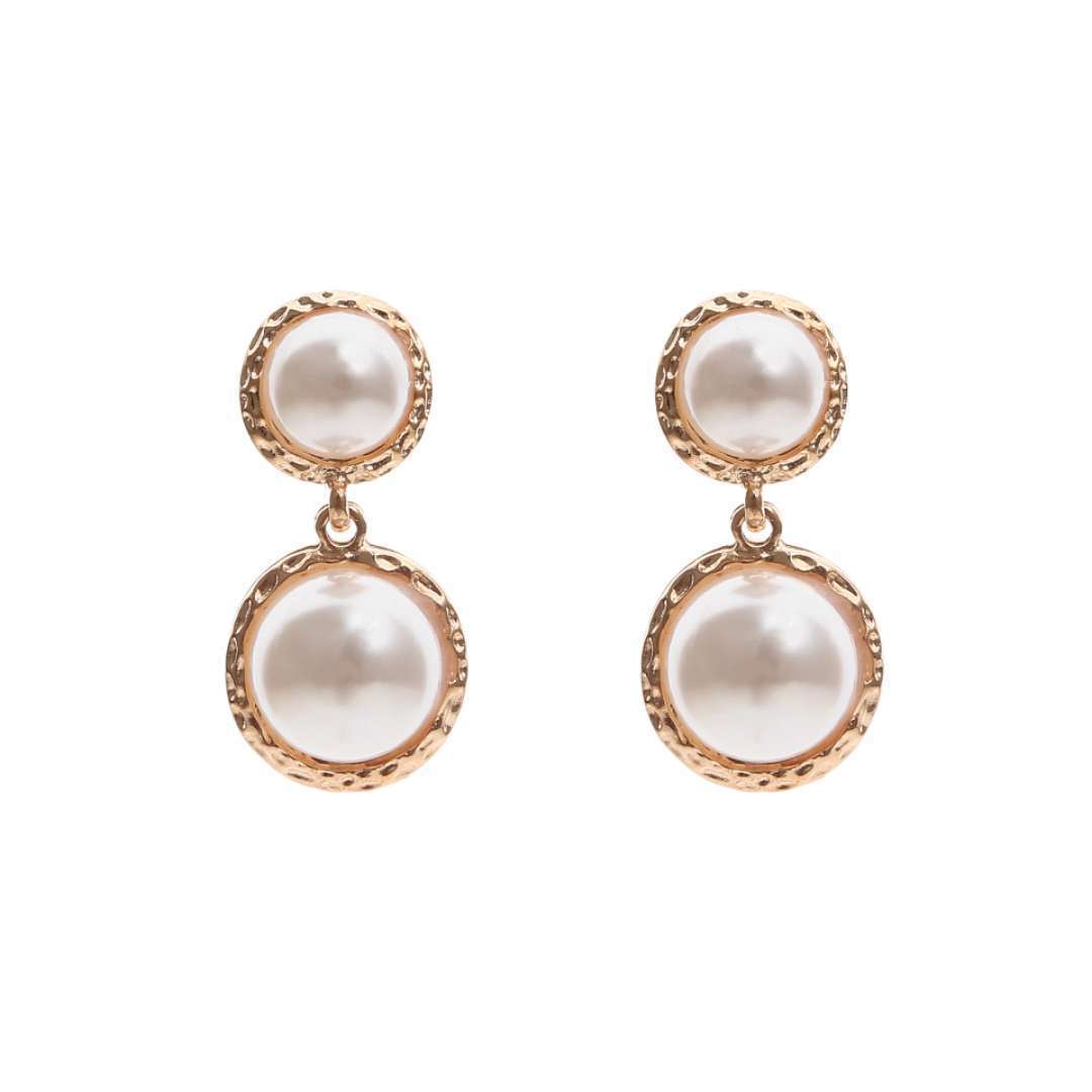 Korean style multi-layer pearl earrings, ins simple French retro stud earrings, 925 silver needle earrings wholesale Item Picture