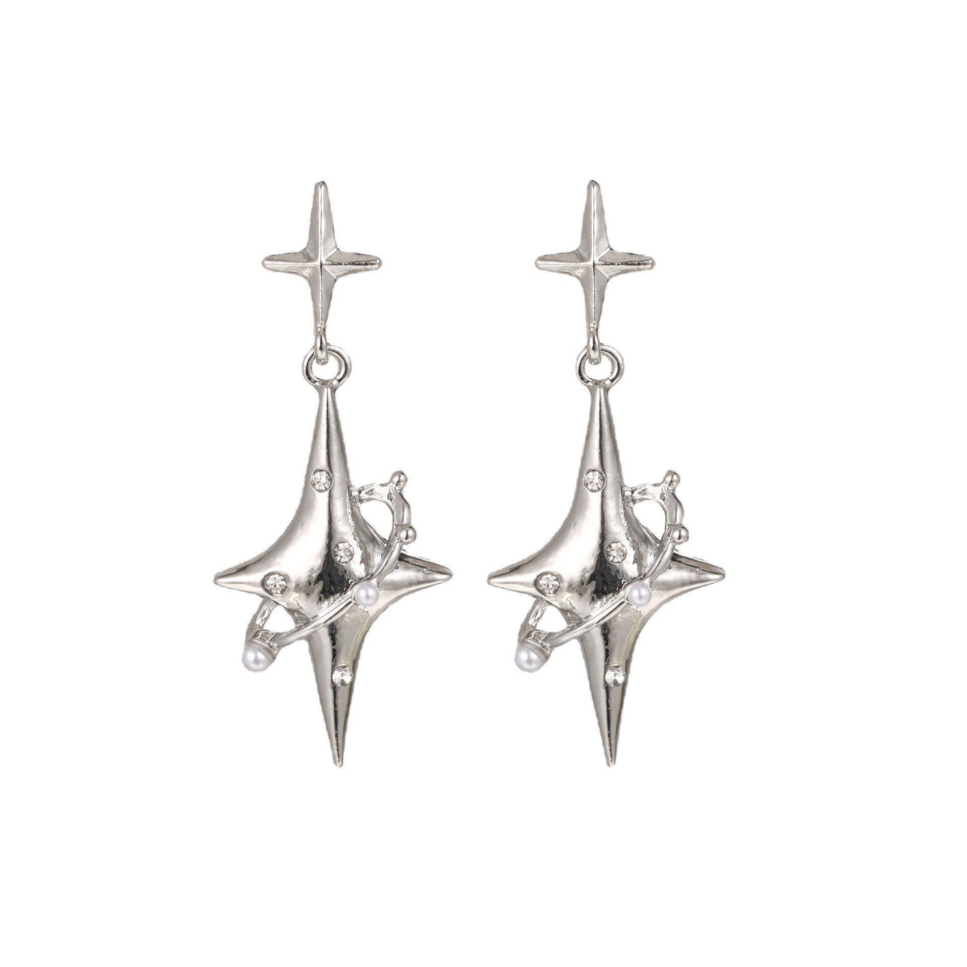 The Star series Starlight dot Diamond earrings are high-end earrings with a niche design sense for women. New neutral silver needle and neutral stud earrings Item Picture