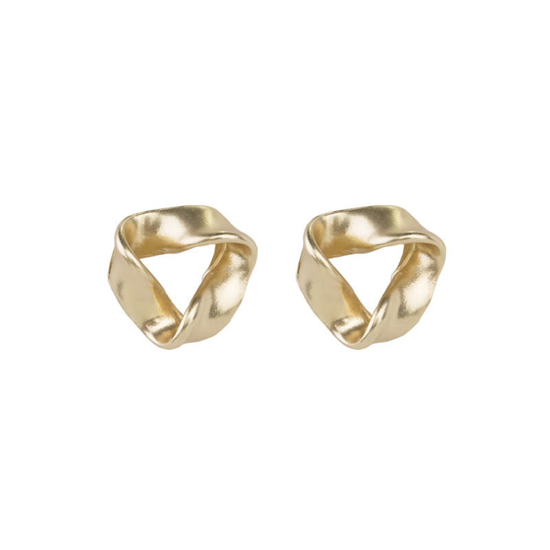 Korean-style irregular triangular small earrings, simple and elegant design, retro and high-end stud earrings Item Picture