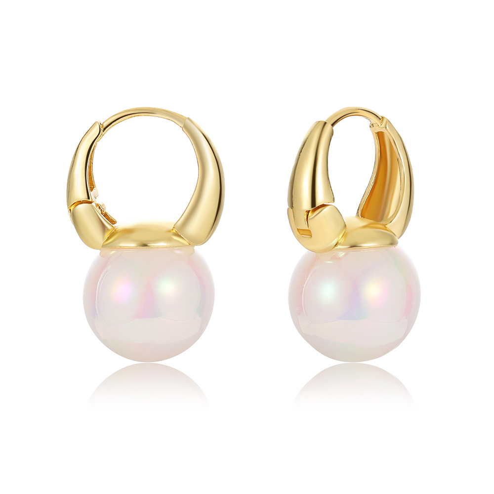 Mermaid Princess Pearl Stud earrings, ins stud earrings, simple and niche style, imitation pearl stud earrings, high-end feel, wholesale of earrings Item Picture