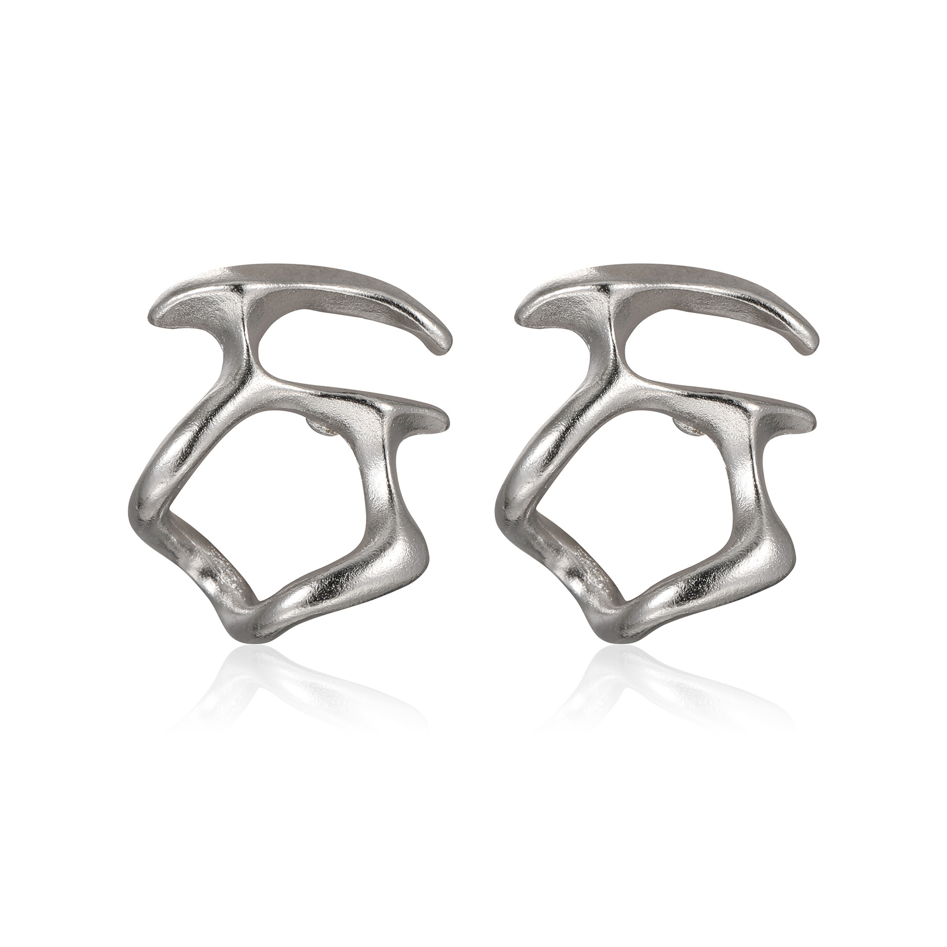 Irregular, high-end, hollowed-out stud earrings with a cold and feminine style, unique and niche metal earrings and earrings designed on Instagram Item Picture