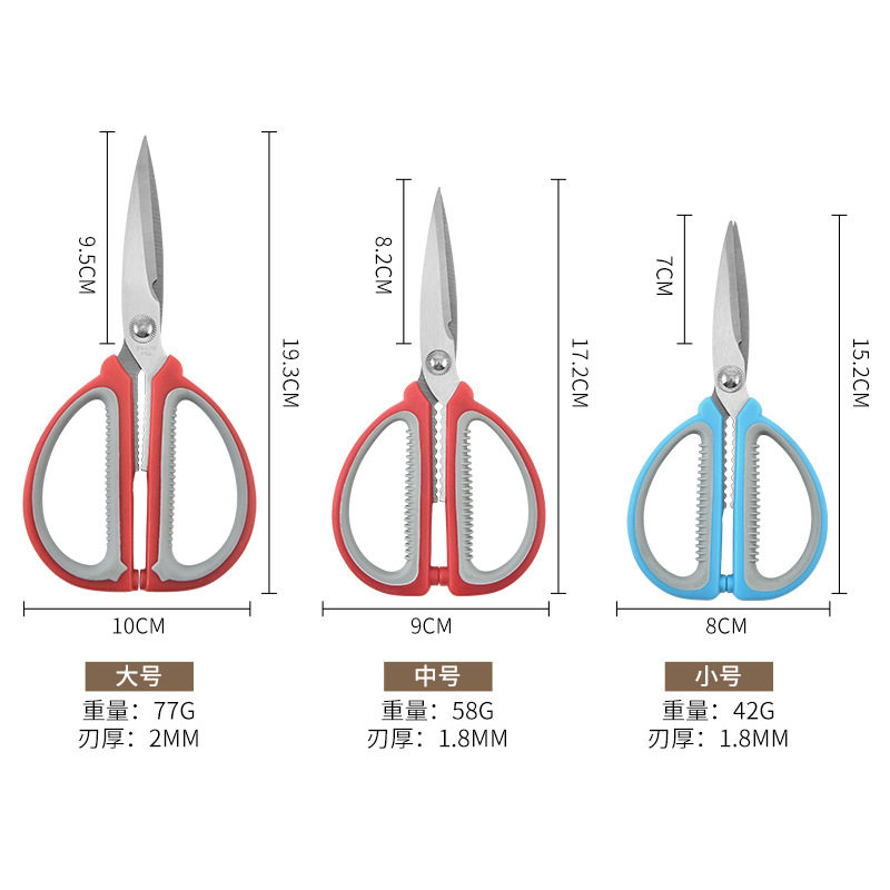 Bulk wholesale of household stainless steel kitchen scissors, two-color scissors, 08A scissors, and multi-purpose kitchen food scissors Application Scenario