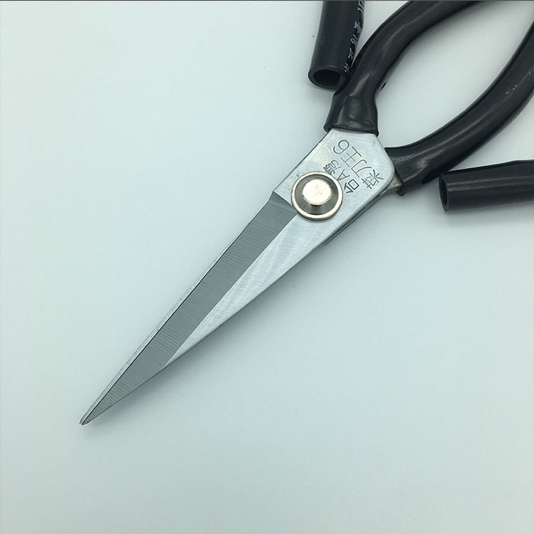 Industrial scissors, household scissors, kitchen knives, Wang Black plastic handle, carbon steel stainless steel, kitchen pointed scissors manufacturer details Picture
