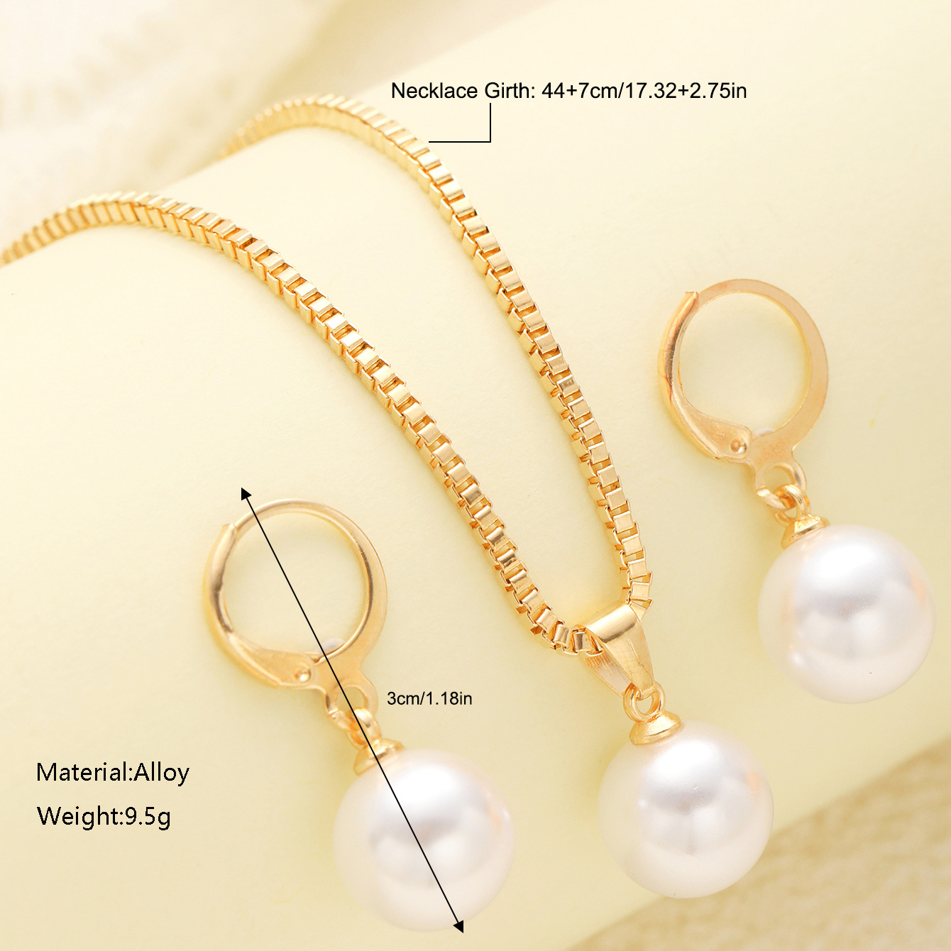 Cross-border European and American new pendant jewelry necklace, elegant design sense, light luxury earrings necklace, pearl imitation jewelry set Application Scenario