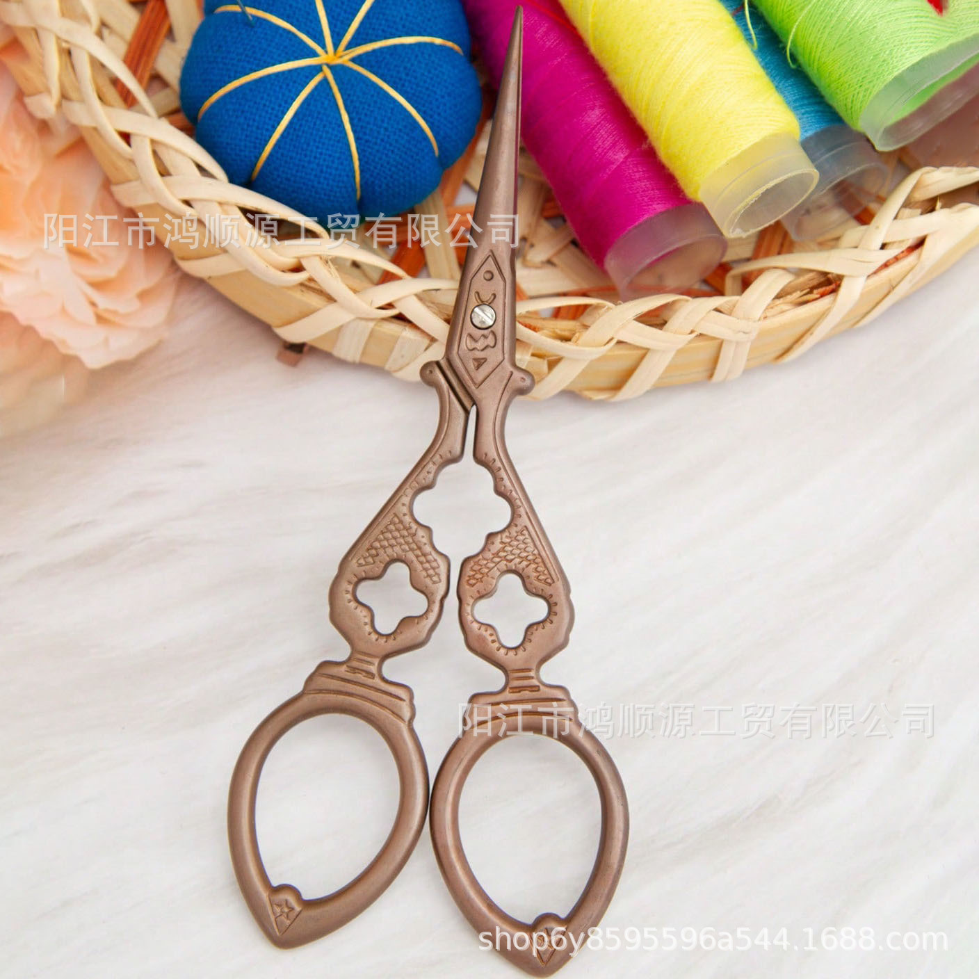 Stainless steel scissors, Double Happiness tea bag, national trend retro convenient gourd scissors, handcrafted craftsmanship scissors undefined