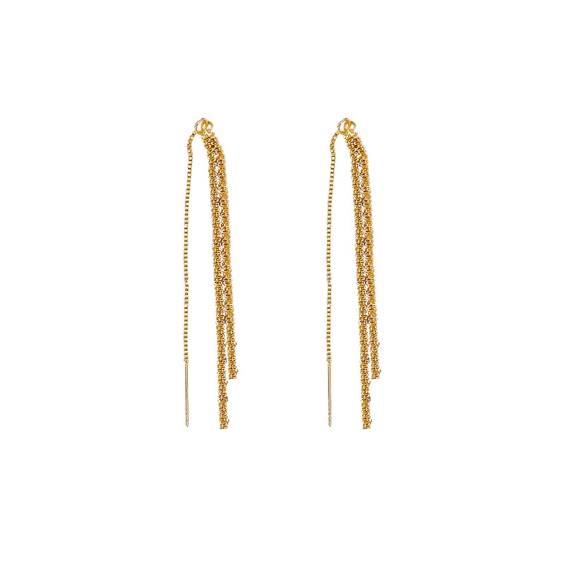Light luxury and high-end, shimmering Milky Way tassel earrings, long and elegant slimming earrings, Douyin's best-selling ear strings Item Picture