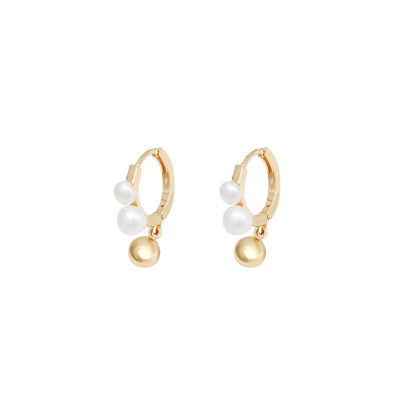 S925 Silver needle pearl ear rings: French high-end, niche, ins style, fashionable and versatile, elegant and grand, light luxury earrings for women Item Picture