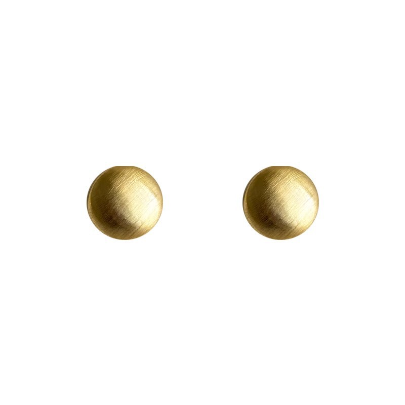 Golden brushed round stud earrings for women, with a light luxury and high-end look, unique and elegant style. Niche design, exquisite and simple earrings Item Picture