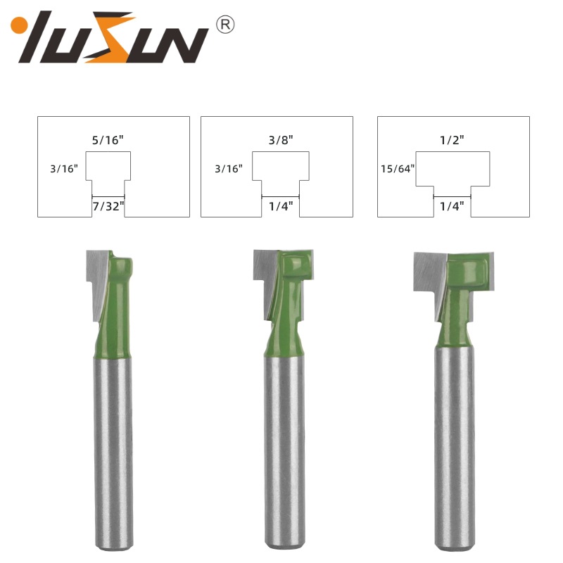 Yusheng keyhole knife green 6-piece set woodworking milling cutter, double-edge T-shaped slot knife, keyhole, photo frame hanging hole, and milling cutter Application Scenario