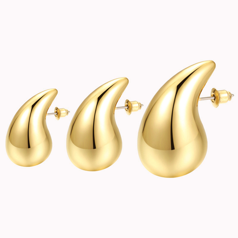 Amazon's best-selling teardrop-shaped earrings exude a sense of sophistication. CCB melon seed-shaped earrings are simple and fashionable, with golden stud earrings Specification drawing