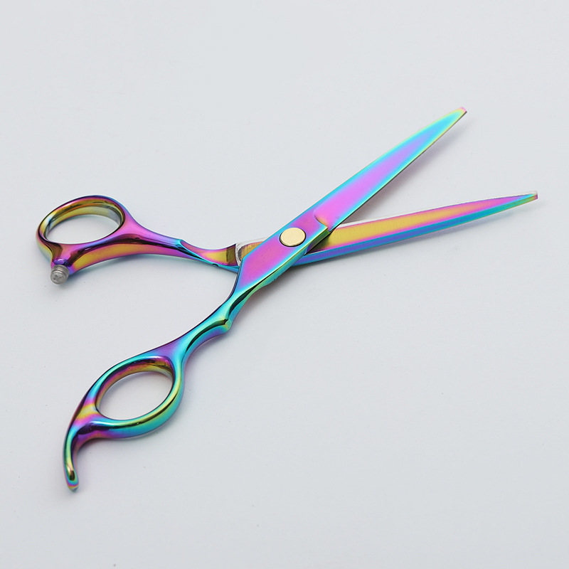 Factory wholesale flat scissors, tooth clippers, hair clippers, hair salon family haircuts, straight hair beauty, 6-inch color hair clippers in stock details Picture