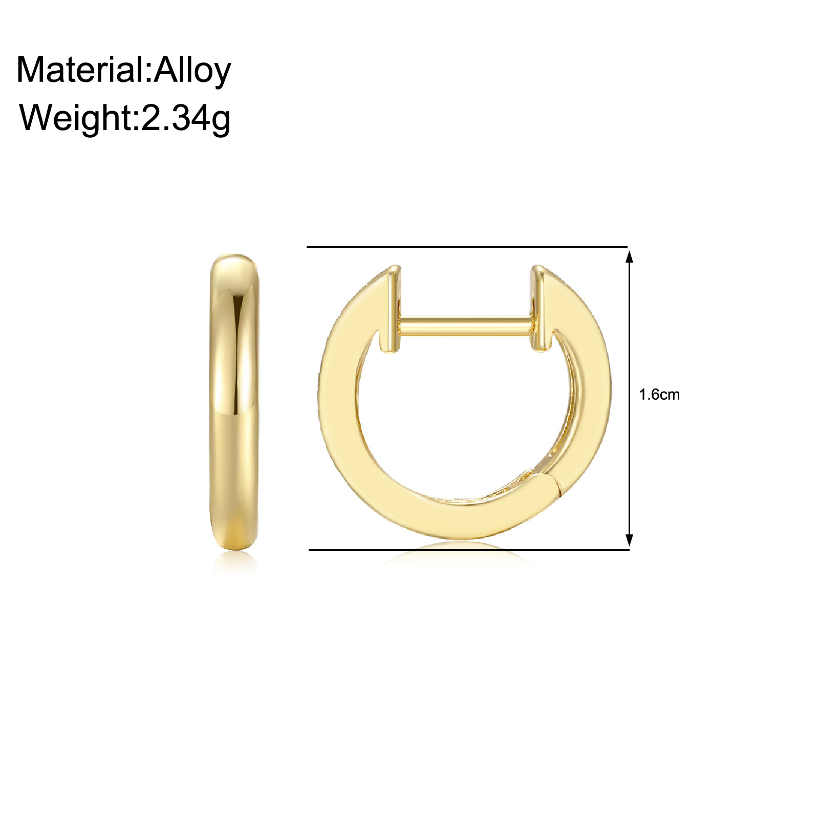 The popular InS-style simple round ear loops in Europe and America, the smooth ear buckles with copper and gold plating, and the best-selling Amazon earrings details Picture