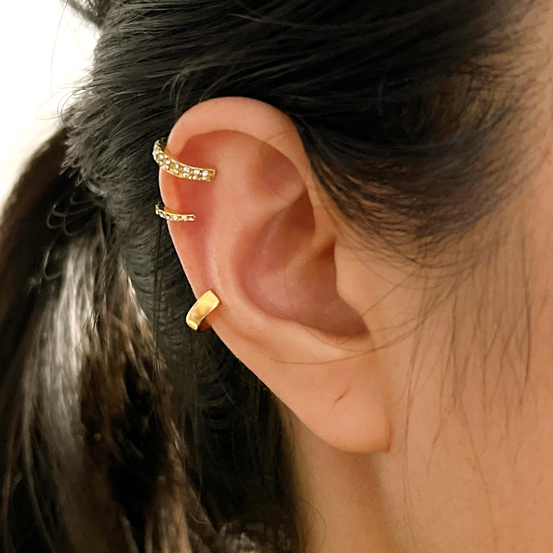 Cross-border niche geometric women's ear bone clips with a simple and high-end feel, creative ear buckles, drill ear clips, and no-drilling ear studs Specification drawing