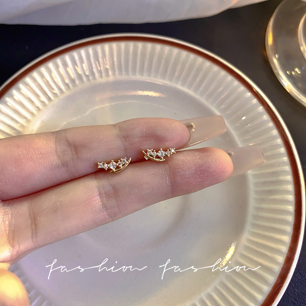 925 Silver Needle Zircon wheat Ear Stud, a unique design with a special and elegant high-end feel, is a delicate small earring for women details Picture