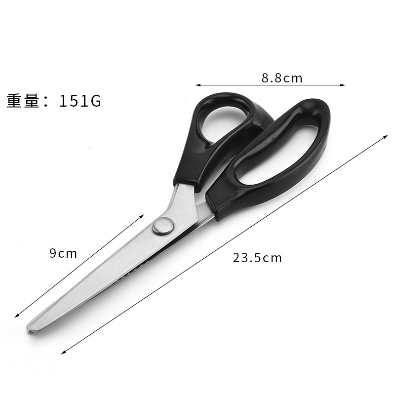In stock: lace scissors, patterned fabric scissors, sawtooth scissors, triangular dog tooth scissors, office tools, handcrafted tooth cloth scissors Application Scenario