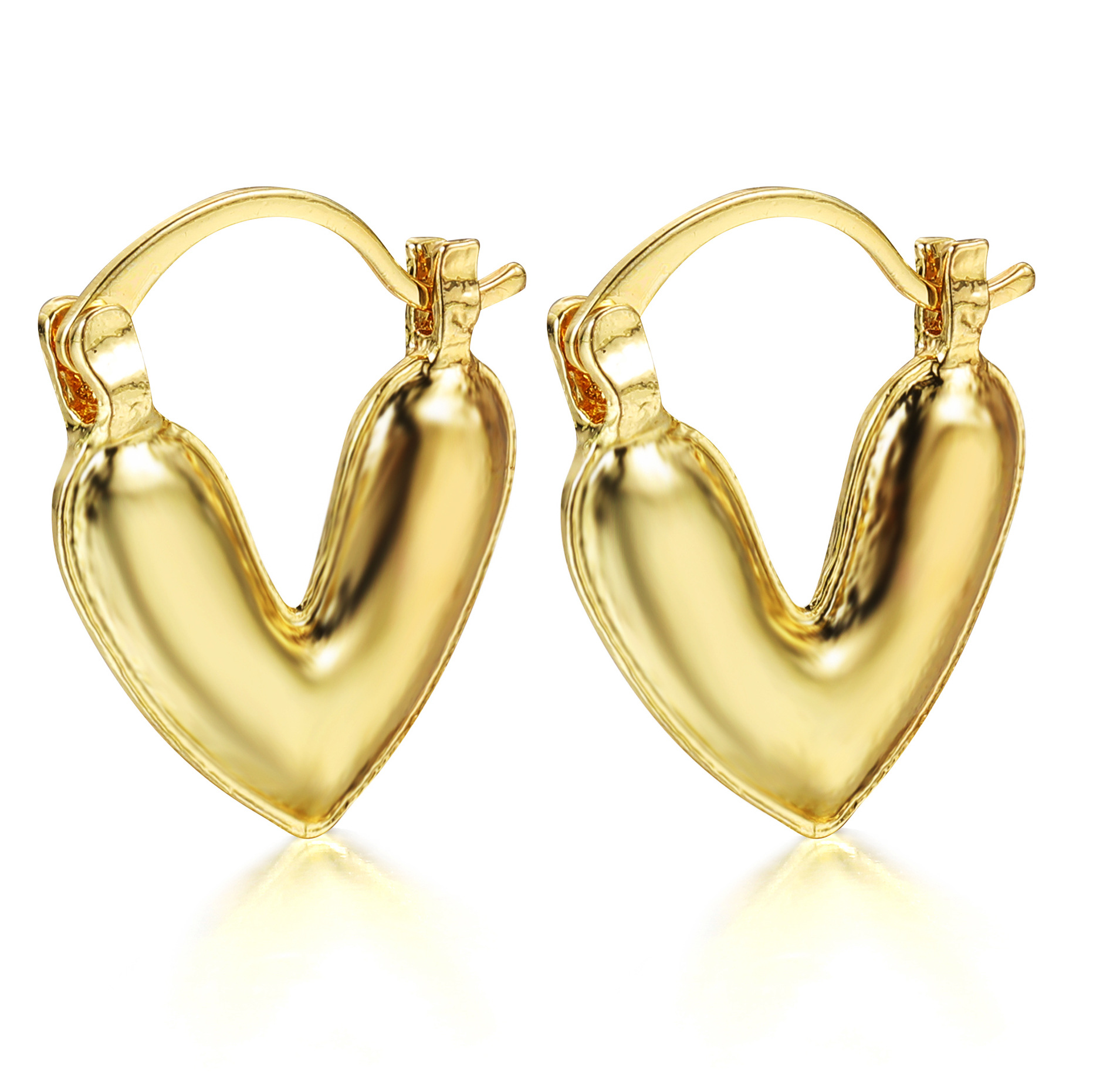 New cross-border French retro heart-shaped earrings from Europe and America, high-end geometric earrings, simple stud earrings full figure