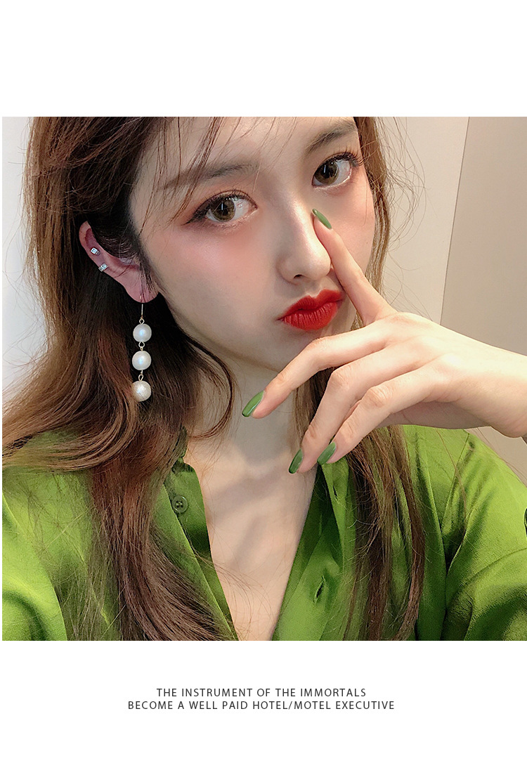 Long, elegant and high-end earrings for women, 2019 new trendy French trendy, niche, elegant and slimming earrings Application Scenario