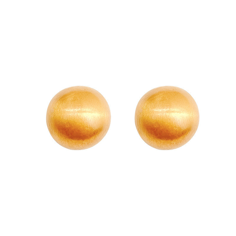 Frosted brushed golden bean stud earrings for women, Korean versatile earrings, 2023 new trendy and high-end style earrings Item Picture