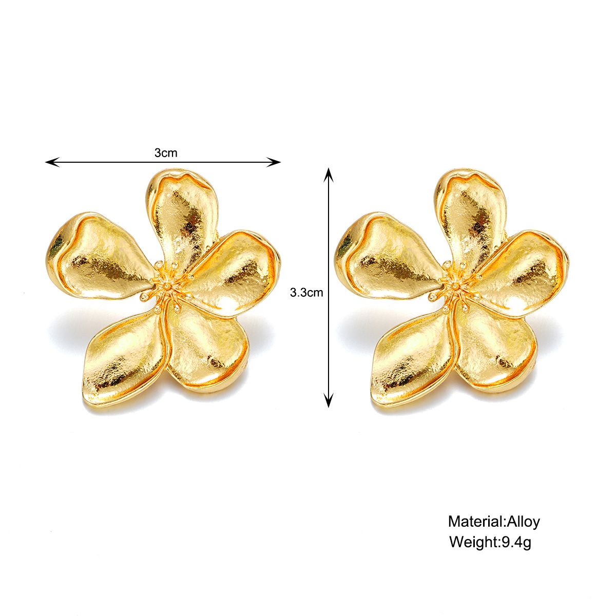 Exaggerated metallic texture, light luxury, three-dimensional flower earrings, French retro and high-end earrings that are selling well across borders from Europe and America details Picture
