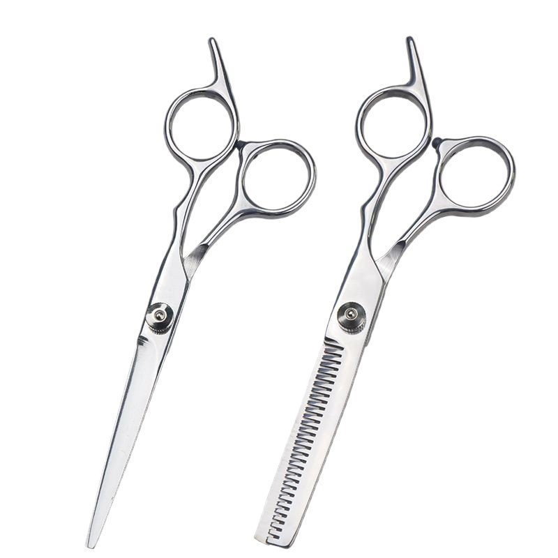 Stainless steel integrated hairdressing scissors, household hairdressing scissors, flat teeth scissors, thin and broken hair cutting tools, a comprehensive collection of scissors Item Picture